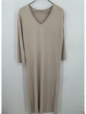 Softies 50" Dream Jersey Caftan in Stone size S Small Night Gown